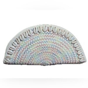 Cowrie Shell Woven Rainbow Zig Zag Bali inspired Clutch